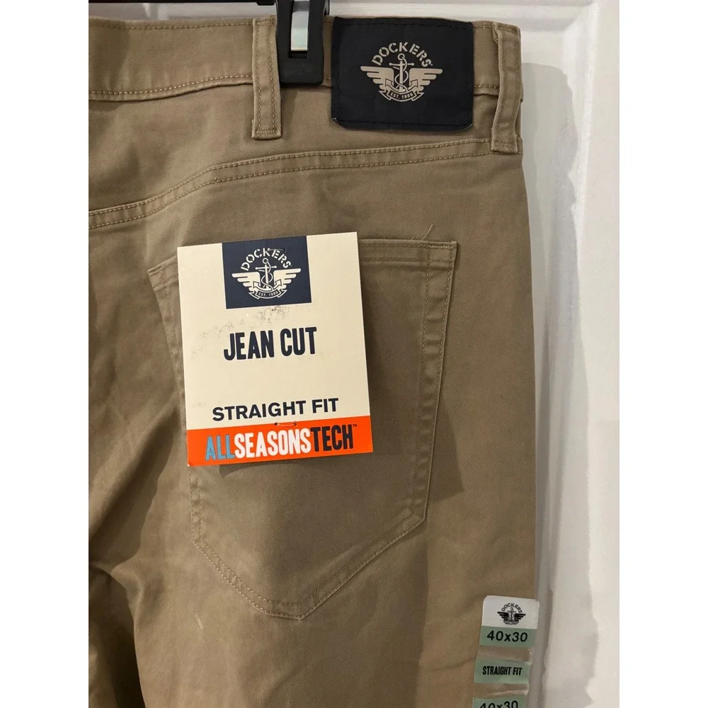 Dockers Mens Jean Cut Straight Fit All Seasons Tech Khaki Pants 40x30‎
